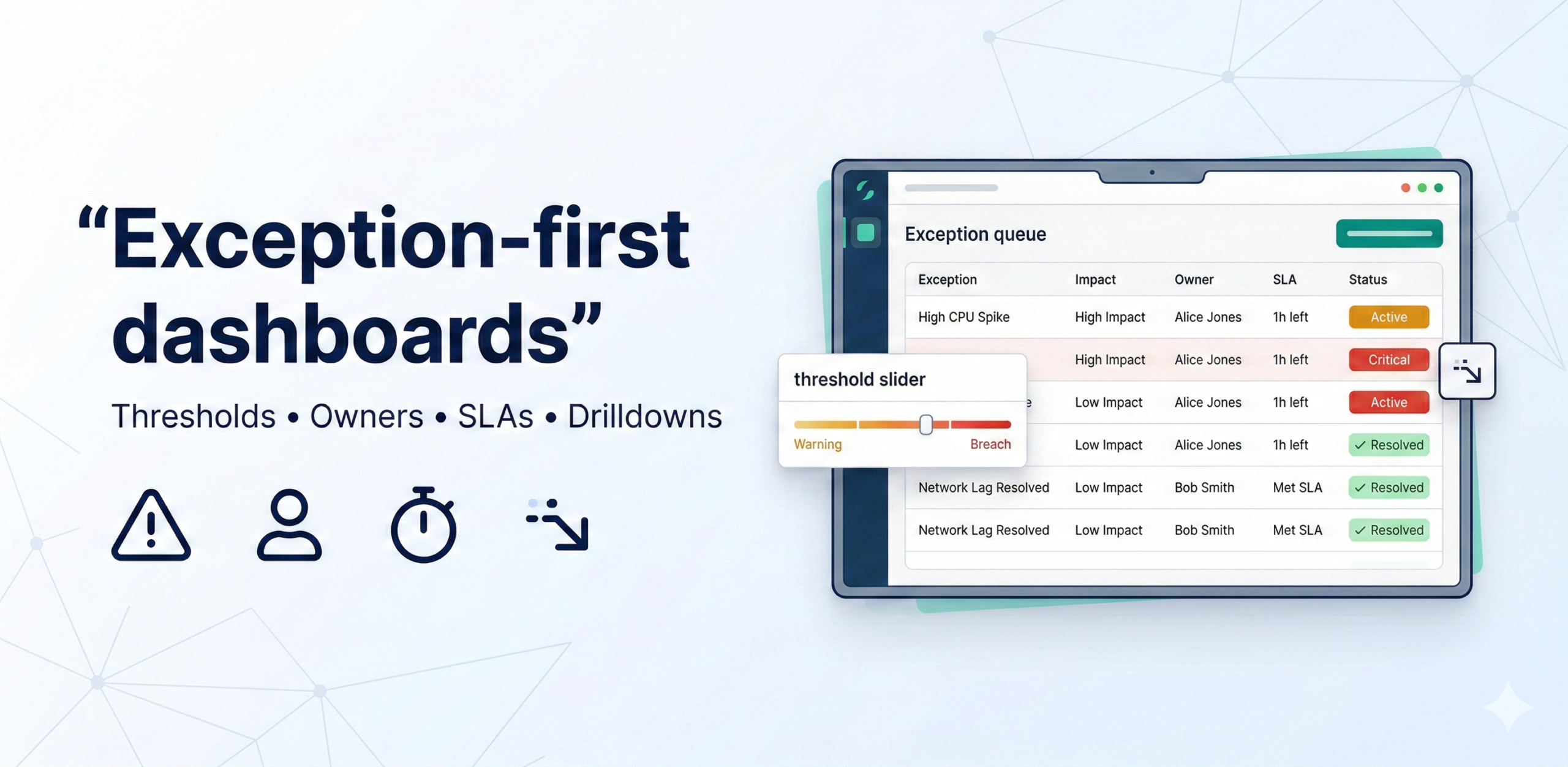 Exception-first dashboards: how to design them